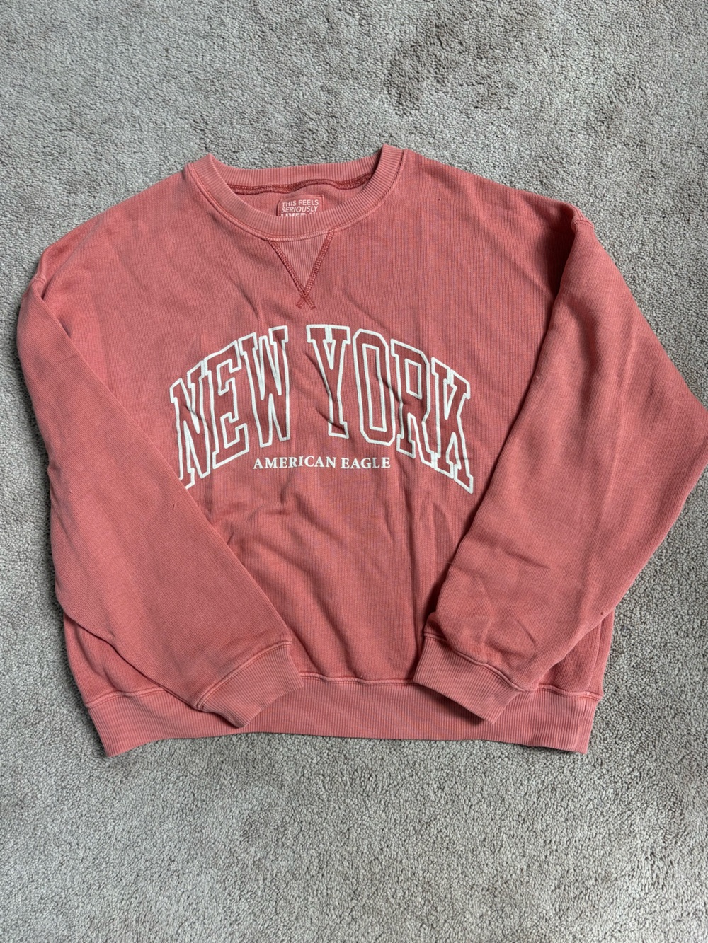 American Eagle Outfitters Salmon Pink "New York" Crewneck Sweatshirt